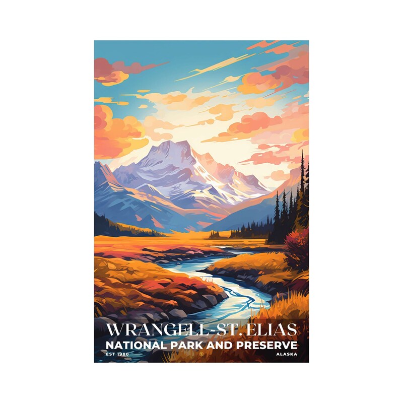 Wrangell-St. Elias National Park and Preserve Poster, Travel Art, Office Poster, Home Decor | S6